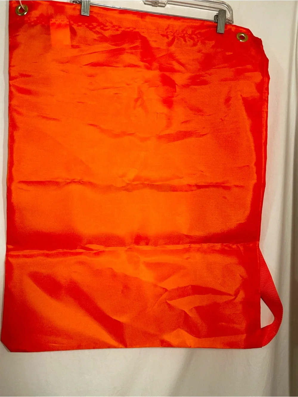 NEW Tide Cleaners Orange Nylon Drawstring Laundry Bag W/Carrying Strap 27